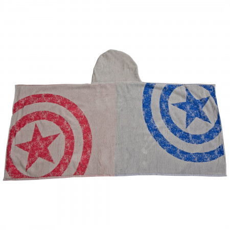 Marvel Comics Captain America Shield & Stars Youth Hooded Bath Poncho